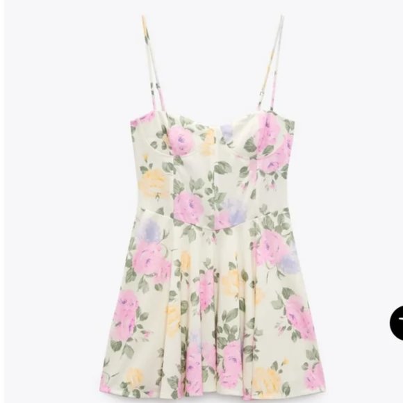 NWT Zara Floral Corset Bustier Dress size S - Picture 15 of 16